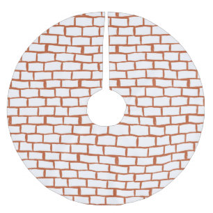 Saia Para Árvore De Natal De Poliéster Vintage Brick: Detalhe de fundo texturizado.