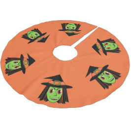 Saia Para Árvore De Natal De Poliéster Vintage Bruxa escovada de Árvore de Poliéster