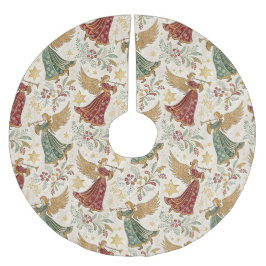 Saia Para Árvore De Natal De Poliéster Vintage Christmas Angels