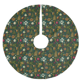 Saia Para Árvore De Natal De Poliéster Vintage Christmas Pattern Tree Skirt