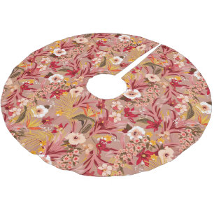 Saia Para Árvore De Natal De Poliéster Vintage espectacular floral
