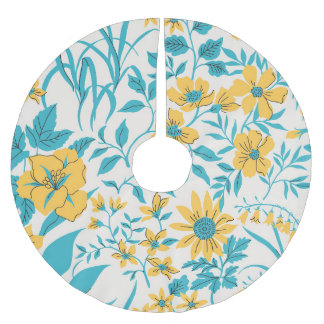 Saia Para Árvore De Natal De Poliéster Vintage Floral: Liberty Motif Sem Olho