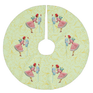 Saia Para Árvore De Natal De Poliéster Vintage Lady 1950 Natal