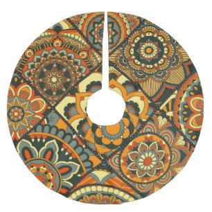 Saia Para Árvore De Natal De Poliéster Vintage Motifs Islâmicos, decorativo sem soldadura