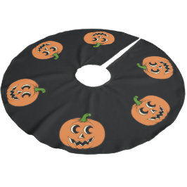 Saia Para Árvore De Natal De Poliéster Vintage Pumpkin Brutado Árvore de Poliéster