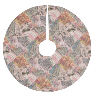 Saia Para Árvore De Natal De Poliéster Vintage Queen Bee Linda Colagem de Meninas