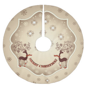 Saia Para Árvore De Natal De Poliéster Vintage Whimsical Christmas Prancing Deer