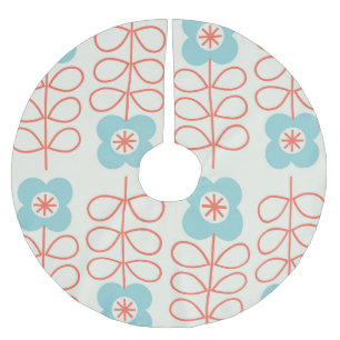 Saia Para Árvore De Natal De Poliéster Vintagem Geométrica Floral do Estilo Nórdico.