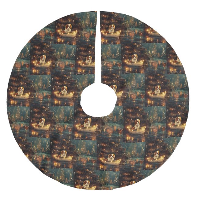 Saia Para Árvore De Natal De Poliéster Voyage festiva no Natal japonês (Frente)