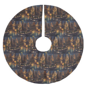 Saia Para Árvore De Natal De Poliéster Voz Festiva do Buldogue Francês