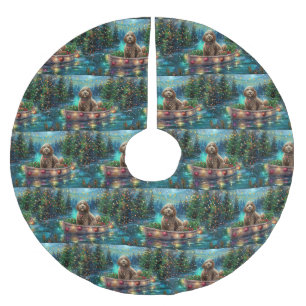 Saia Para Árvore De Natal De Poliéster Voz Festiva do Cockapoo