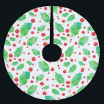 Saia Para Árvore De Natal De Poliéster Watercolor Holly Pattern Bandana<br><div class="desc">Impresso do padrão original de coloração d'água.</div>