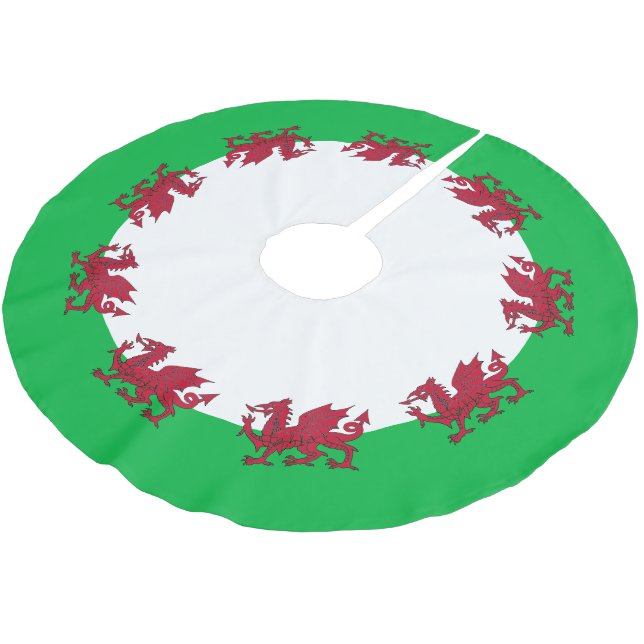 Saia Para Árvore De Natal De Poliéster Welsh Flag Of Wales (Inclinado)