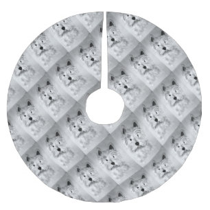 Saia Para Árvore De Natal De Poliéster West Highland White Terrier