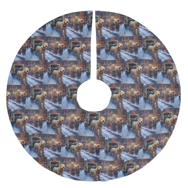 Saia Para Árvore De Natal De Poliéster Wheaten Terrier Christmas Fesason (Frente)