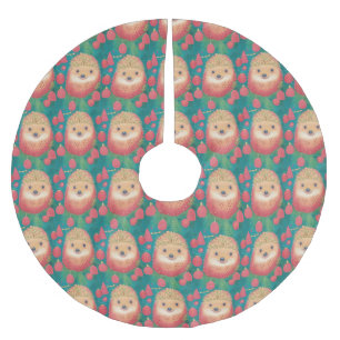 Saia Para Árvore De Natal De Poliéster Whimsical Hedgehog Haven