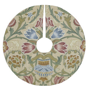 Saia Para Árvore De Natal De Poliéster William Morris Brocade Padrão Floral
