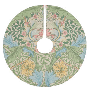 Saia Para Árvore De Natal De Poliéster William Morris Flor de Murta Floral Botânico