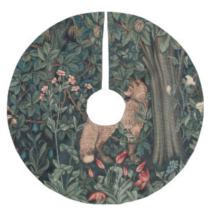 Saia Para Árvore De Natal De Poliéster William Morris Greenery Fox Willife