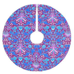 Saia Para Árvore De Natal De Poliéster William Morris Hyacinth Impressão, Aqua e Purple