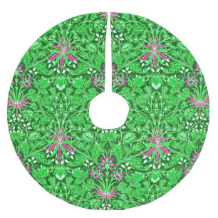 Saia Para Árvore De Natal De Poliéster William Morris Hyacinth Impressão Limão e Emerald 