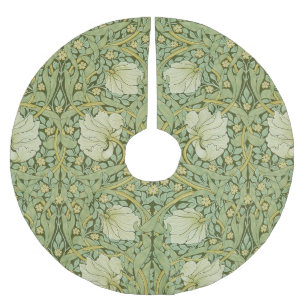 Saia Para Árvore De Natal De Poliéster William Morris Pimpernel Floral Blue Wallpaper