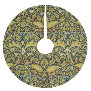 Saia Para Árvore De Natal De Poliéster William Morris Violeta Columbina Azul Marinho Flor