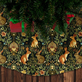Saia Para Árvore De Natal De Poliéster William Morris Woodland Coelhos Florais Natal