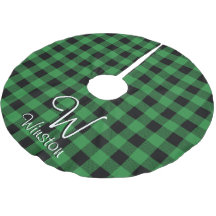 Xadrez Búfalo Verde Plaid Monograma Poliéster Brus