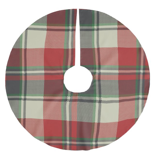 Saia Para Árvore De Natal De Poliéster Xadrez de Natal (Frente)