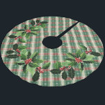 Saia Para Árvore De Natal De Poliéster Xadrez de Natal Branco com Verde e Vermelho<br><div class="desc">A árvore de Natal sai com Xadrez de Natal Branca com Verde,  Vermelho e Sagrado sazonal e bagas.</div>