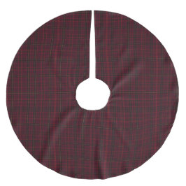 Saia Para Árvore De Natal De Poliéster Xadrez Escocês Burgundy Elegante