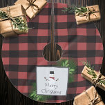 Saia Para Árvore De Natal De Poliéster Xadrez Red Buffalo Snowman | Vermelho e Preto<br><div class="desc">Adicione um charme acolhedor à sua decoração de feriado com esta saia de Natal Xadrez Búfalo Vermelha e Negra. Apresentando um bonitão alegre com um chapéu clássico e um cachecol, o design é acentuado com a festiva pátria de pinheiro de férias e uma xadrez de búfalo ousada e padrão de...</div>
