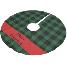 Saia Para Árvore De Natal De Poliéster Xadrez/Tartan Verde Vermelho Preto Personalizado