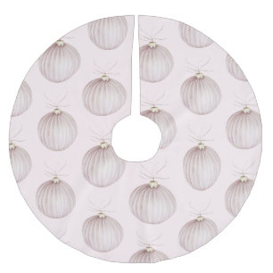 Saia Para Árvore De Natal De Poliéster Xícara de café cor-de-rosa