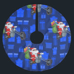 Saia Para Árvore De Natal De Poliéster xmas biker santa claus<br><div class="desc">"xmas biker santa claus ", "papais noeis engraçados",  "santa claus",  "papais noeis de motocicleta",  "moto de natal",  "santa claus engraçado",  natal,  chopper,  "natal engraçado",  "natal de motocicleta"</div>