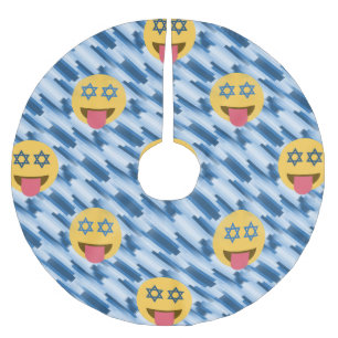 Saia Para Árvore De Natal De Poliéster xmas da saia da árvore de Natal do emoji do