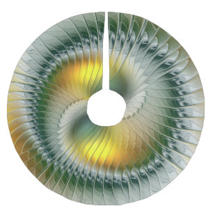 Saia Para Árvore De Natal De Poliéster Yin Yang Cores de Natal Abstrato Arte Fractal