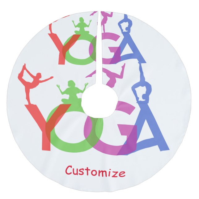 Saia Para Árvore De Natal De Poliéster Yoga Possui Silhouettes Thunder_Cove (Frente)