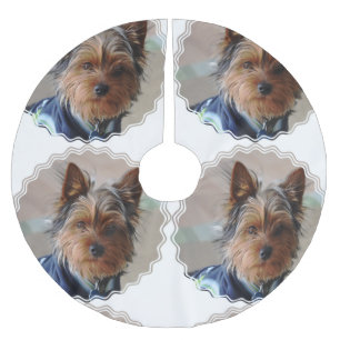Saia Para Árvore De Natal De Poliéster Yorkie