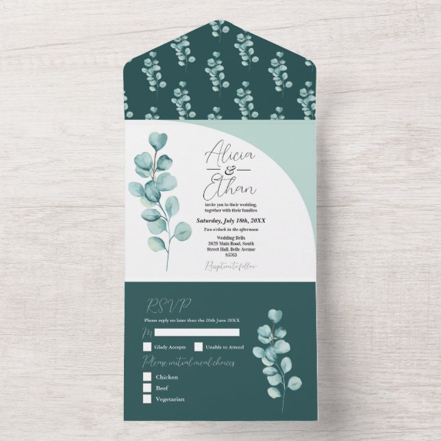 Saídas do Convite de casamento Eucalyptus e do Pri (Interno)