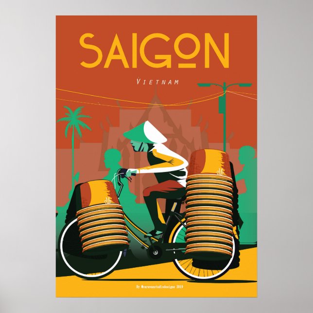 Saigon poster de viagens vietnam (Frente)
