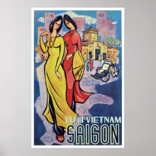 Saigon, Vietnam - impressão do viagem do art deco