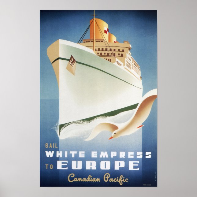 Sail WHITE EMPRESS to EUROPE Vintage Ship Poster (Frente)