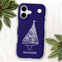 Sailing Boat Yacht Personalized Custom Name Navy