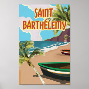 Saint Barthélemy Island Vintage Travel Poster