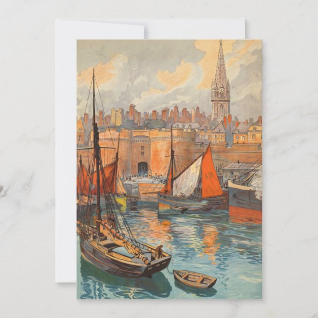 Saint Malo, França, Arte de Cartaz de Viagem Antig (Frente)