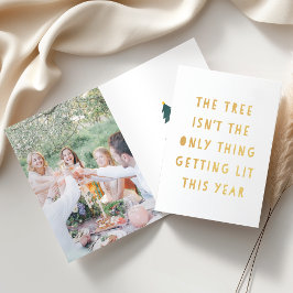 Sair | Cartões de foto de Natal Engraçado Gold Foi