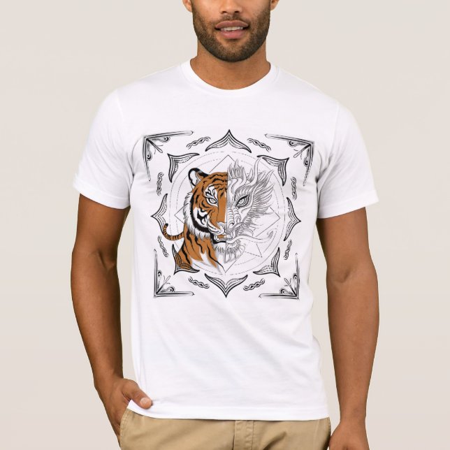 Sak Yant Tiger a transformar-se em Dragão T-Shirt (Frente)