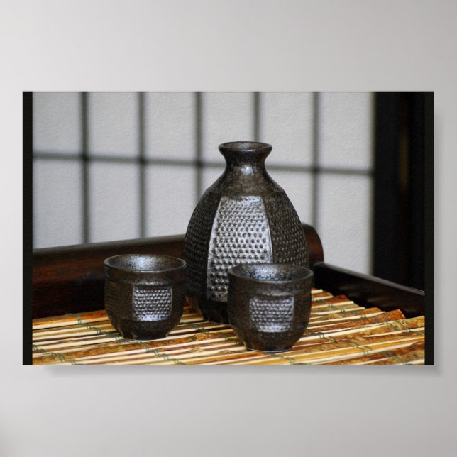 Sake Cups e Carafe Impressão (Frente)